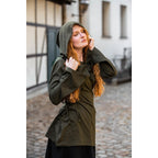 Immagine del prodotto Blusa medievale Lea con cappuccio e allacciatura verde