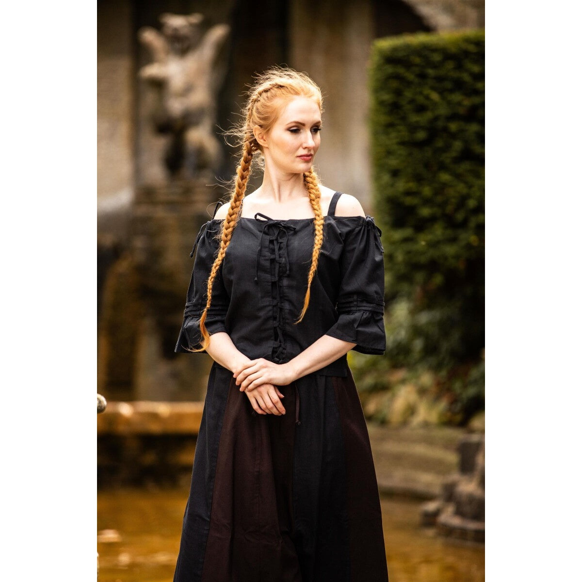 Immagine del prodotto Blusa medievale con spalline Prina nera