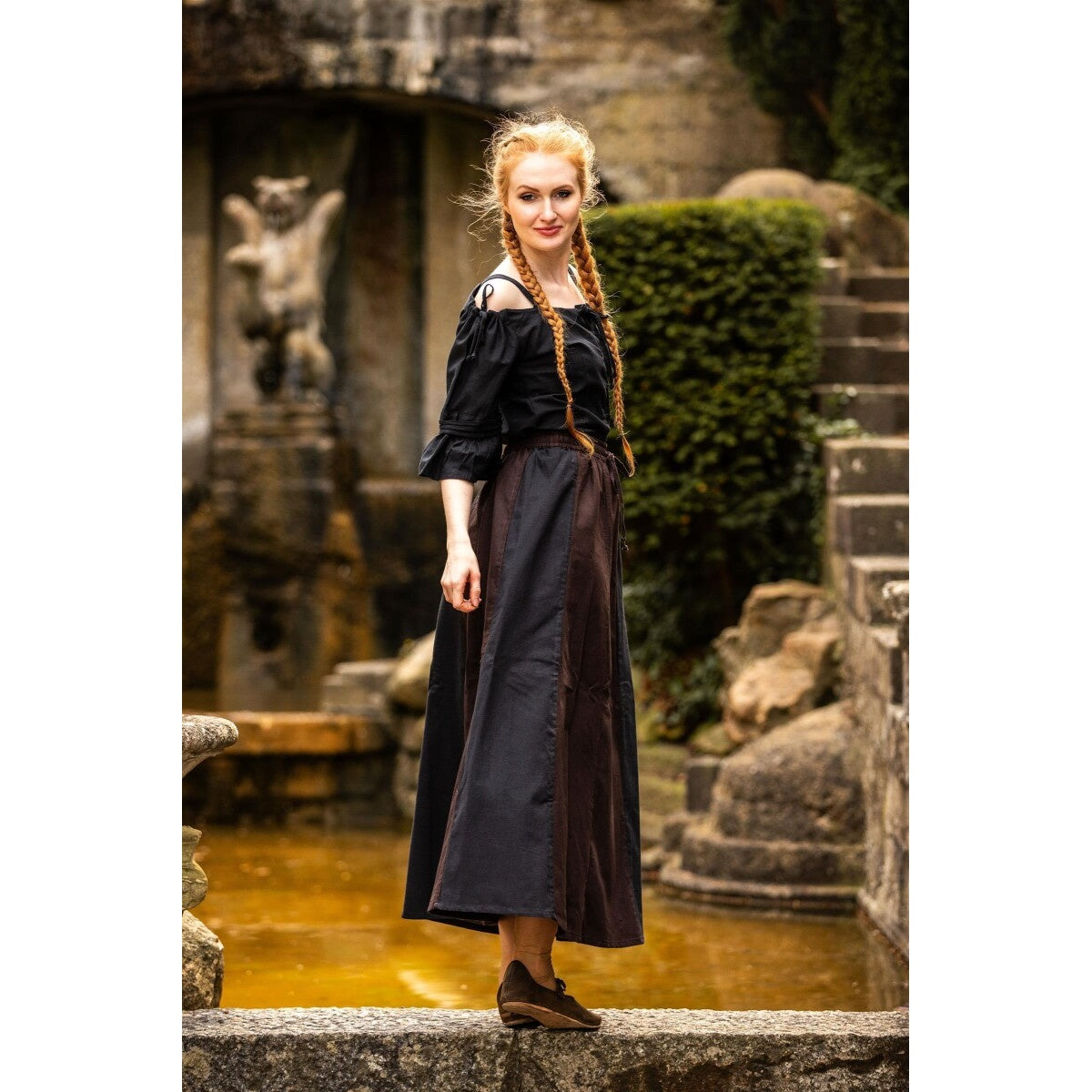 Immagine del prodotto Blusa medievale con spalline Prina nera