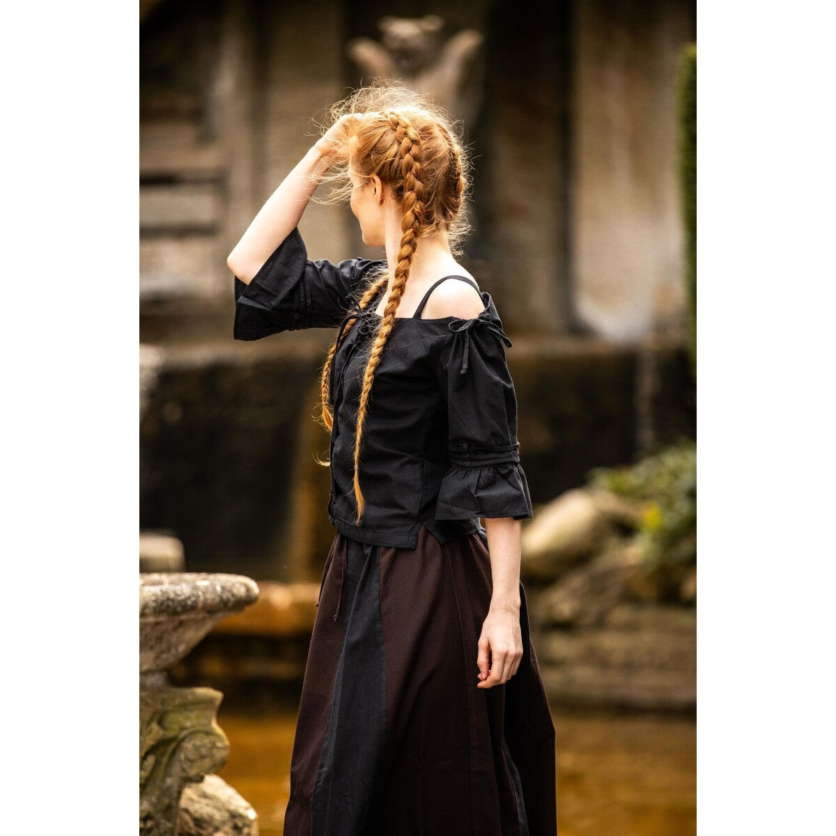 Immagine del prodotto Blusa medievale con spalline Prina nera