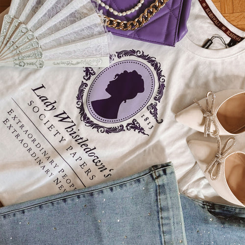 Immagine del prodotto T-shirt Society Papers per fan di Bridgerton