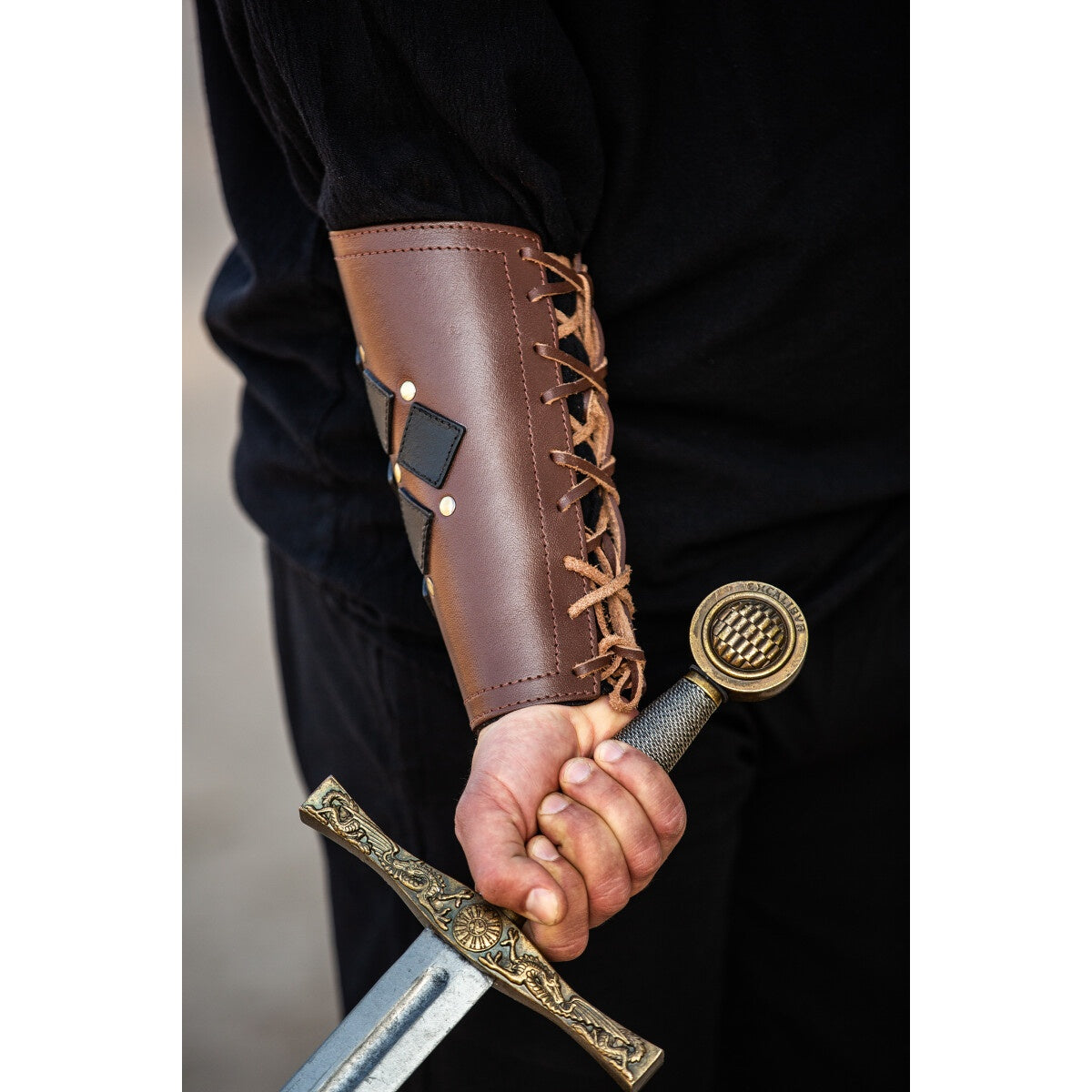 Immagine del prodotto Bracciale medievale in pelle Orm marrone-nero