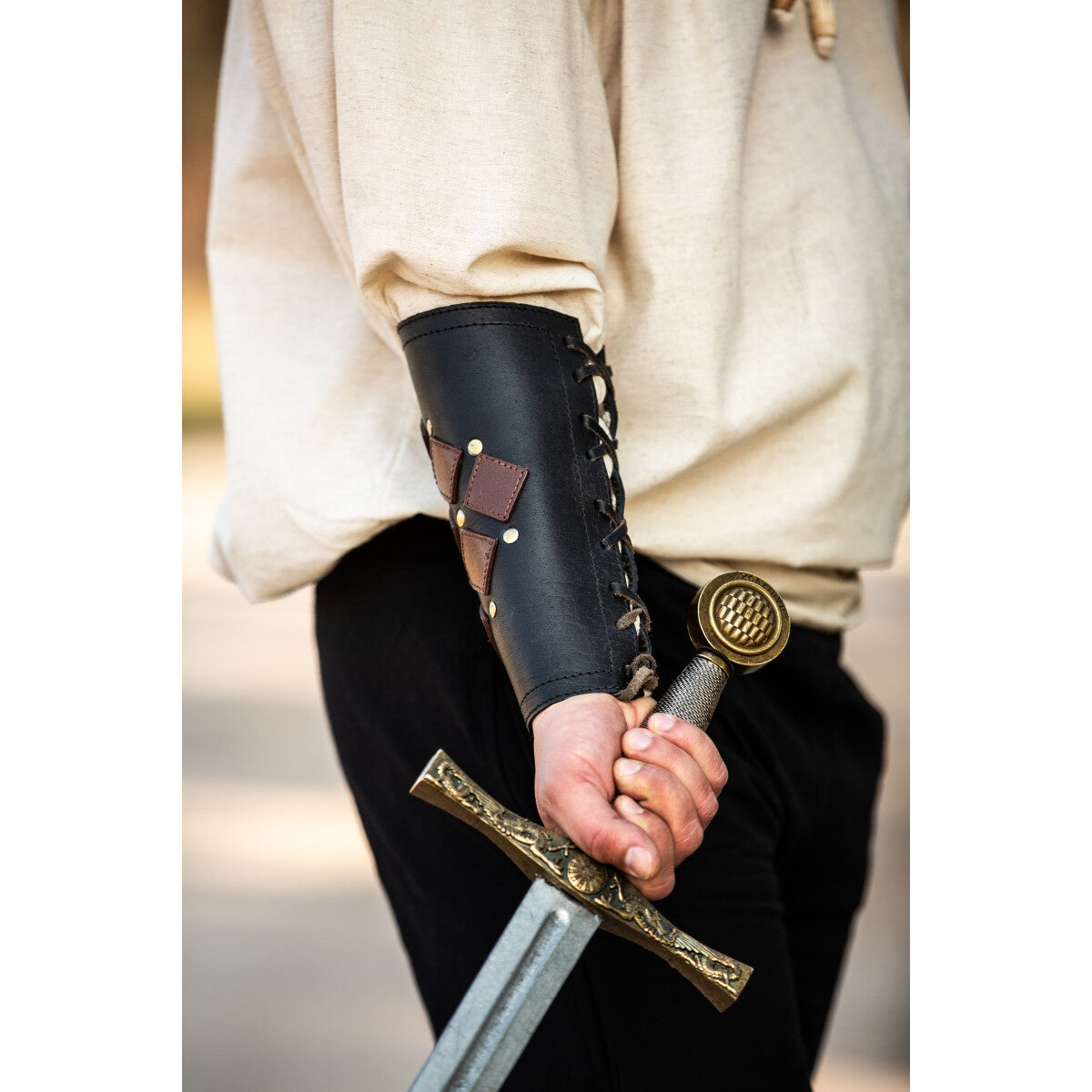 Immagine del prodotto Bracciale medievale in pelle Orm nero-marrone