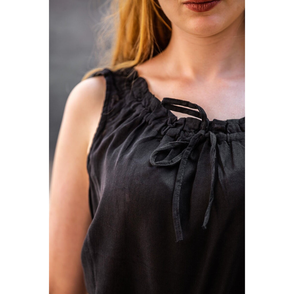 Immagine del prodotto Blusa estiva medievale Adele senza maniche nera