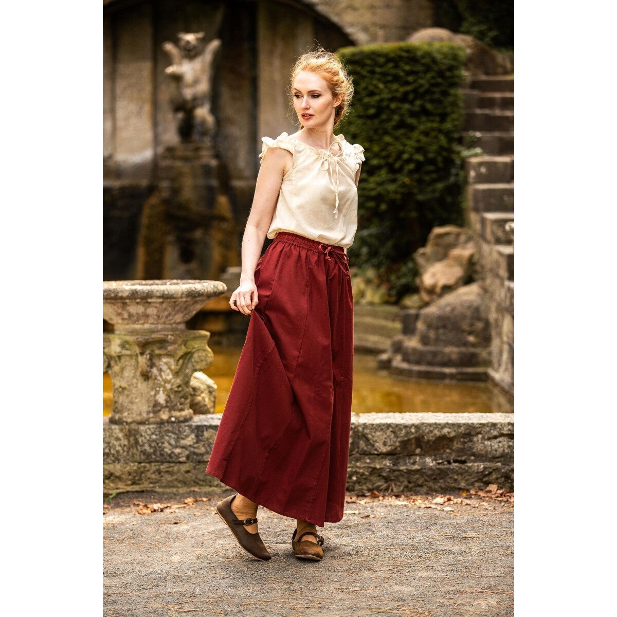 Immagine del prodotto Blusa estiva medievale Lotte con volant beige