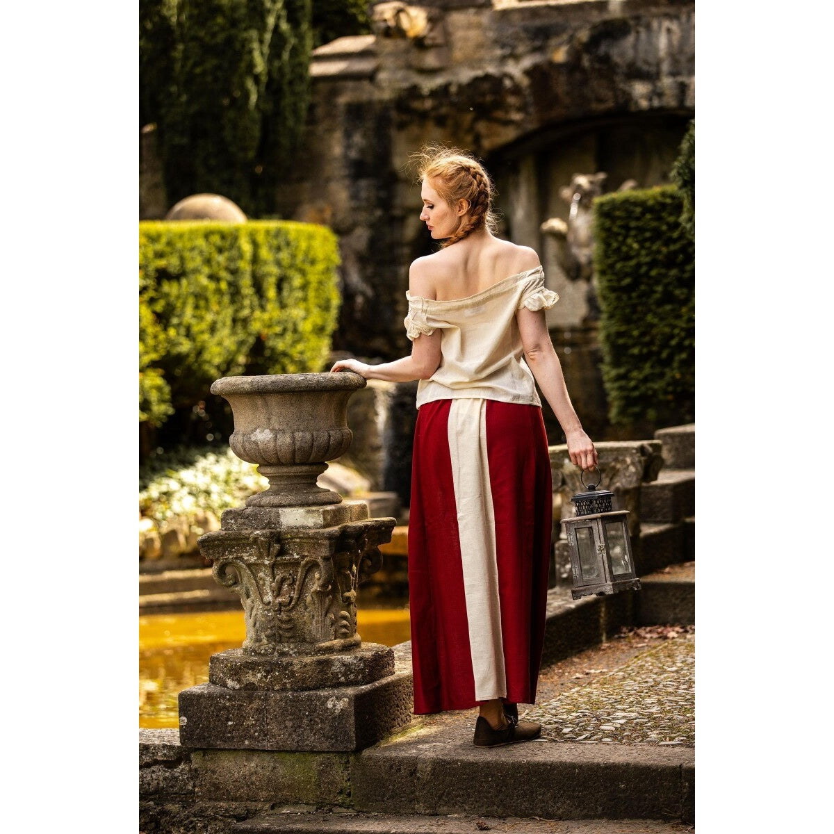 Immagine del prodotto Blusa estiva medievale Lotte con volant beige