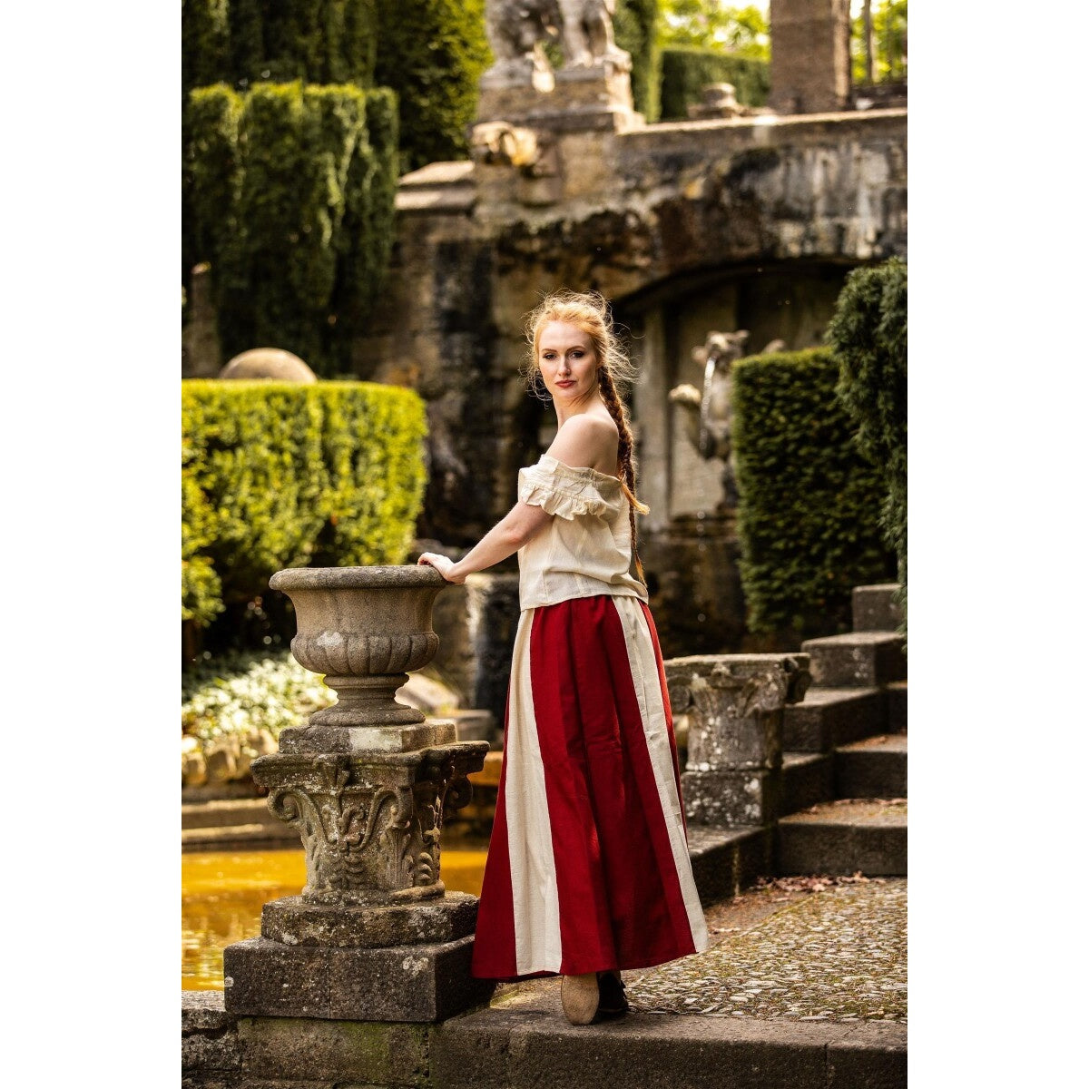 Immagine del prodotto Blusa estiva medievale Lotte con volant beige