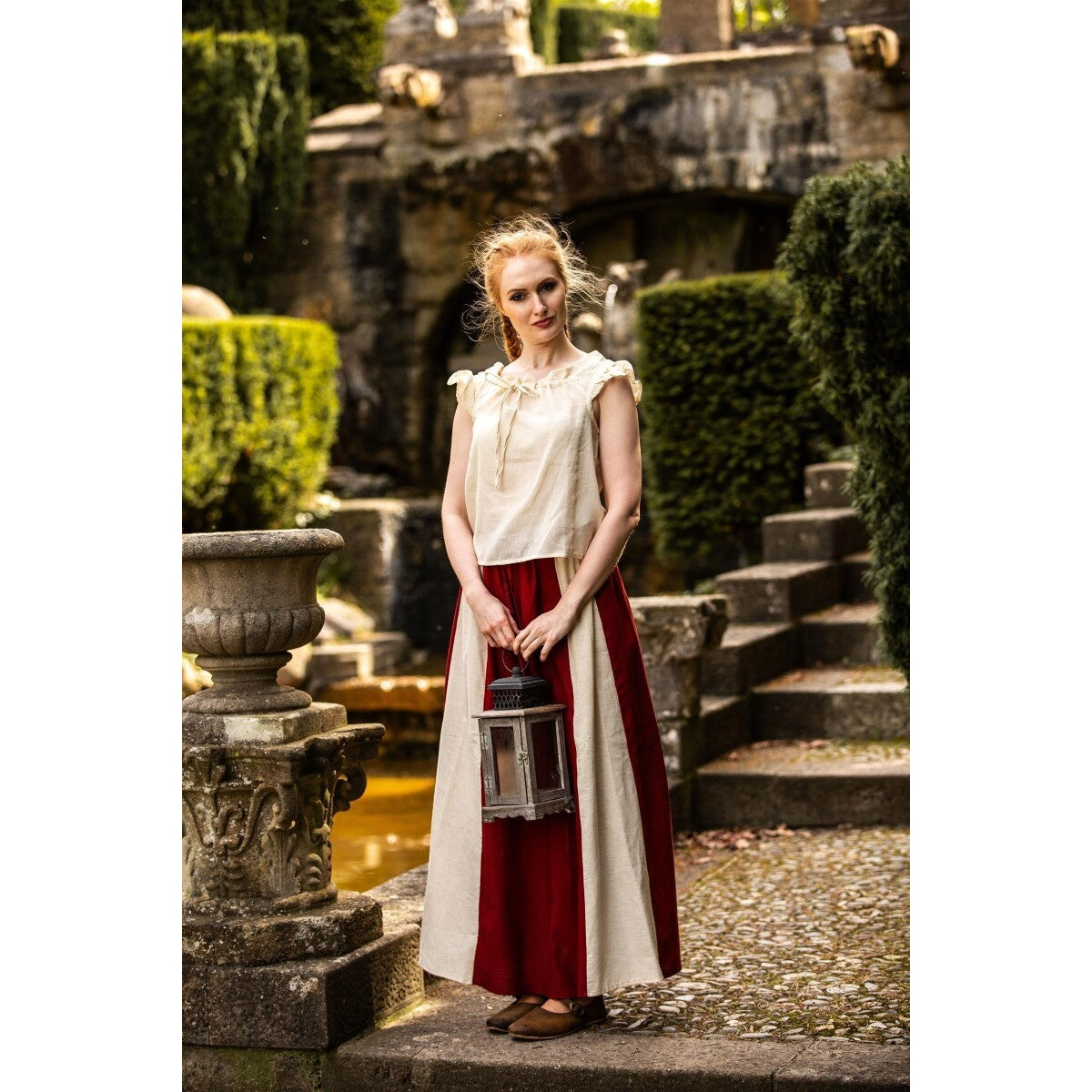 Immagine del prodotto Blusa estiva medievale Lotte con volant beige