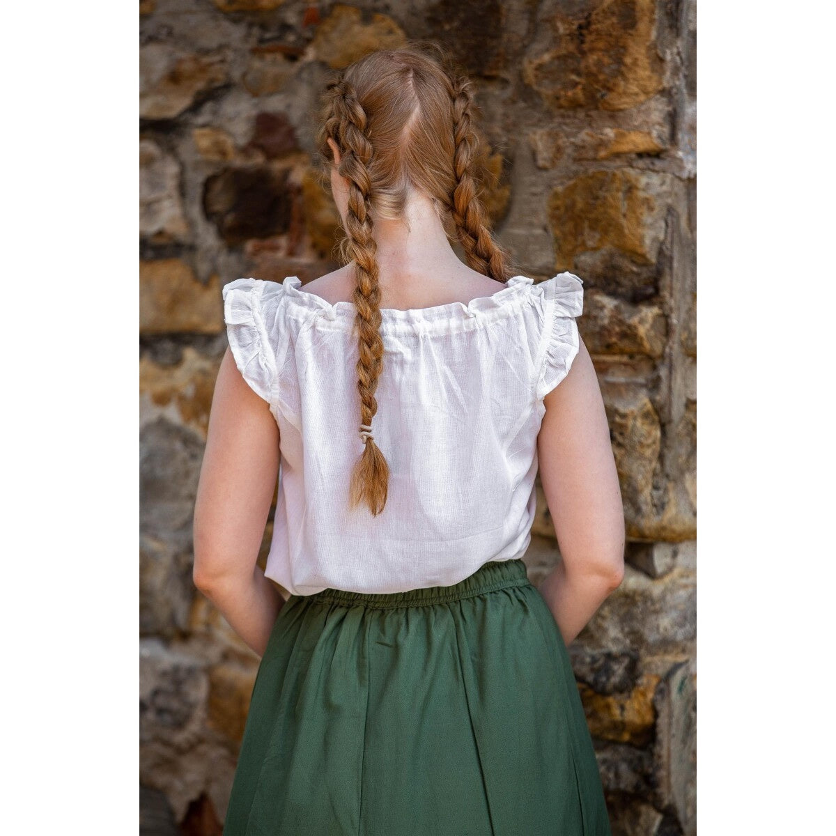 Immagine del prodotto Blusa estiva medievale Lotte con ruches bianca