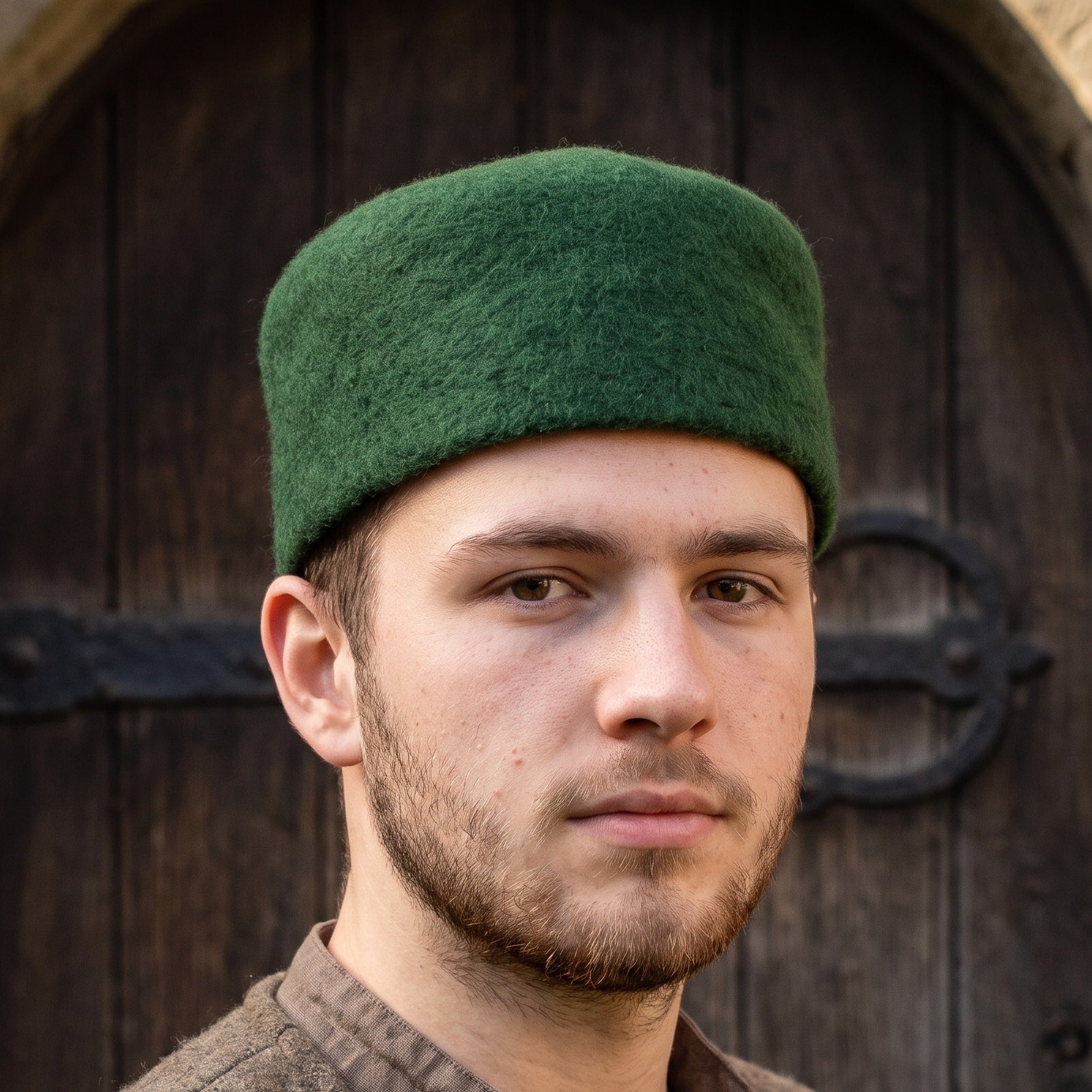 Immagine del prodotto Berretto medievale in feltro di lana Hans verde