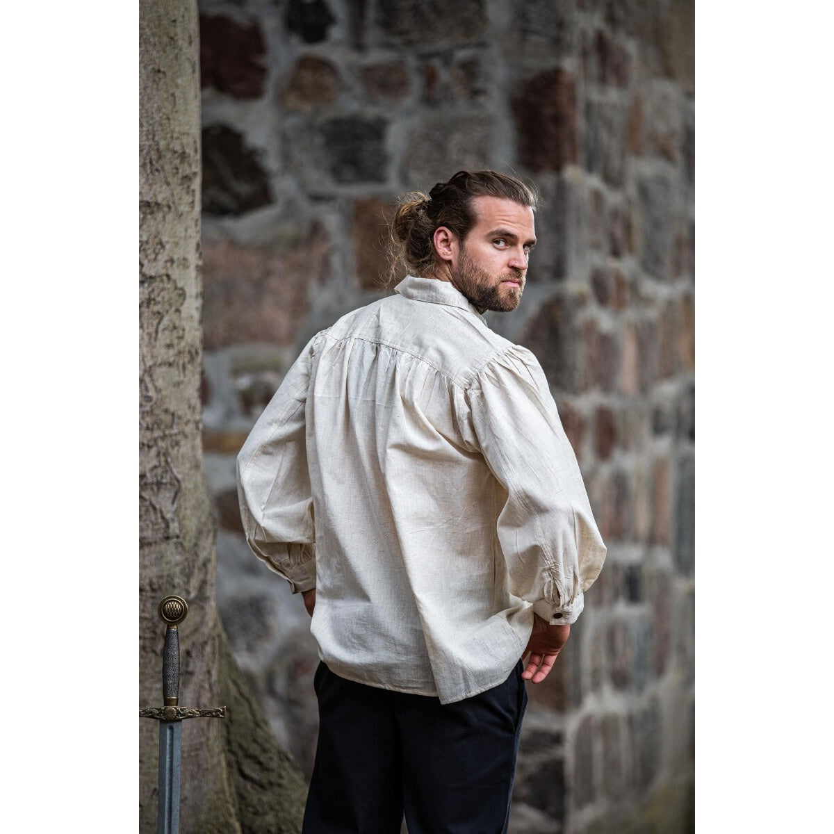 Immagine del prodotto Camicia medievale con lacci Artù beige