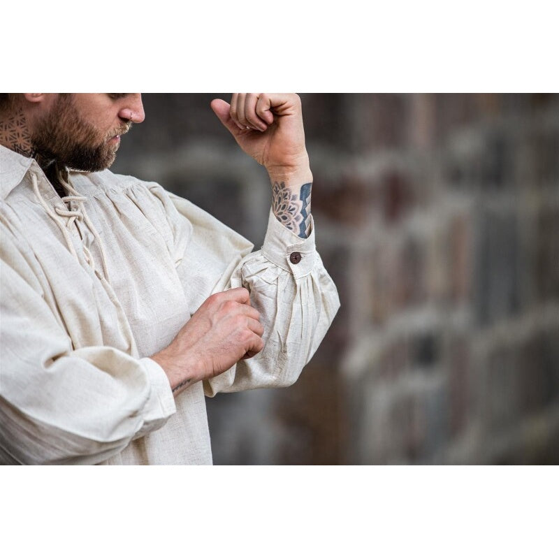 Immagine del prodotto Camicia medievale con lacci Artù beige