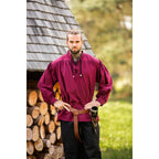 Immagine del prodotto Camicia medievale con colletto alla coreana e allacciatura Georg rosso mélange