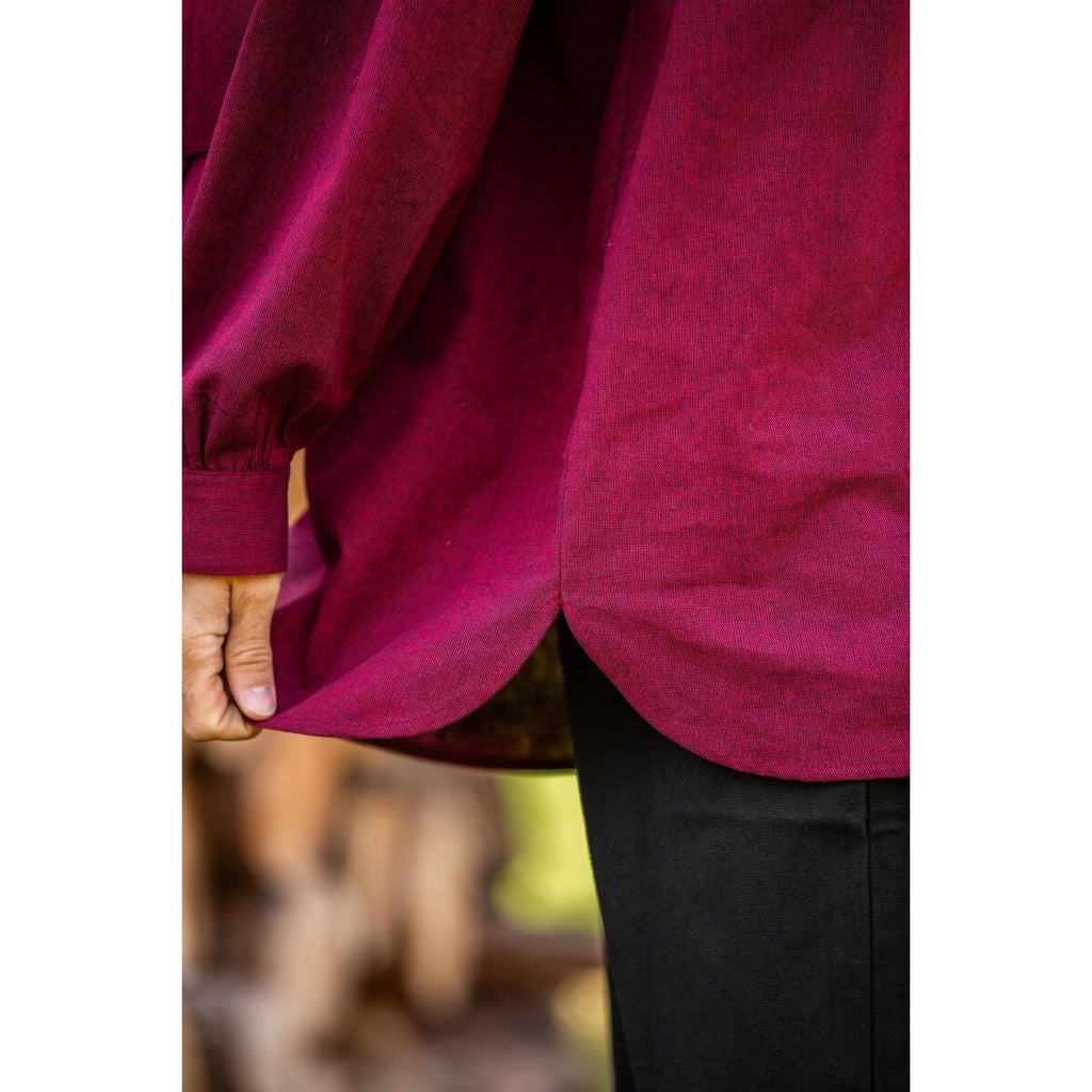 Immagine del prodotto Camicia medievale con colletto alla coreana e allacciatura Georg rosso mélange