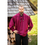 Immagine del prodotto Camicia medievale con colletto alla coreana e allacciatura Georg rosso mélange