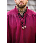 Immagine del prodotto Camicia medievale con colletto alla coreana e allacciatura Georg rosso mélange