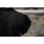 Immagine del prodotto Camicia medievale con allacciatura e colletto alto Georg nero melangiato