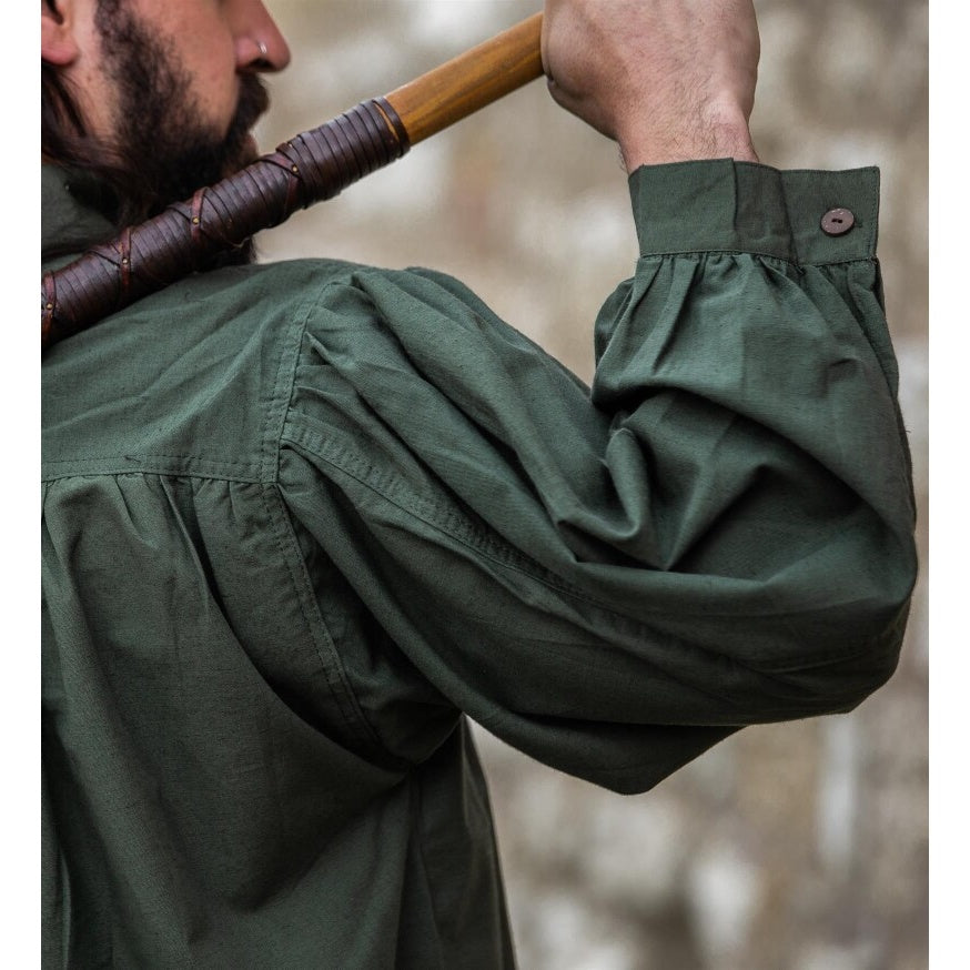 Immagine del prodotto Camicia medievale con colletto in piedi e allacciatura Friedrich verde
