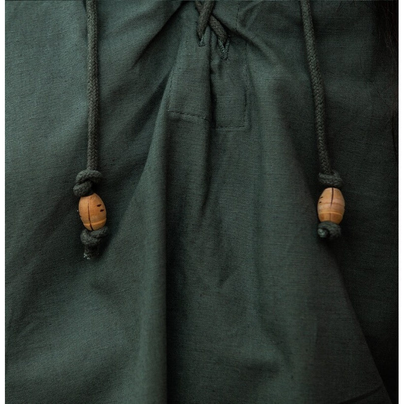 Immagine del prodotto Camicia medievale con colletto in piedi e allacciatura Friedrich verde