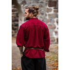 Immagine del prodotto Camicia medievale con collo alto e lacci Friedrich rosso bordeaux