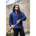 Immagine del prodotto Camicia medievale con lacci e occhielli Adrian blu