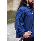 Immagine del prodotto Camicia medievale con lacci e occhielli Adrian blu