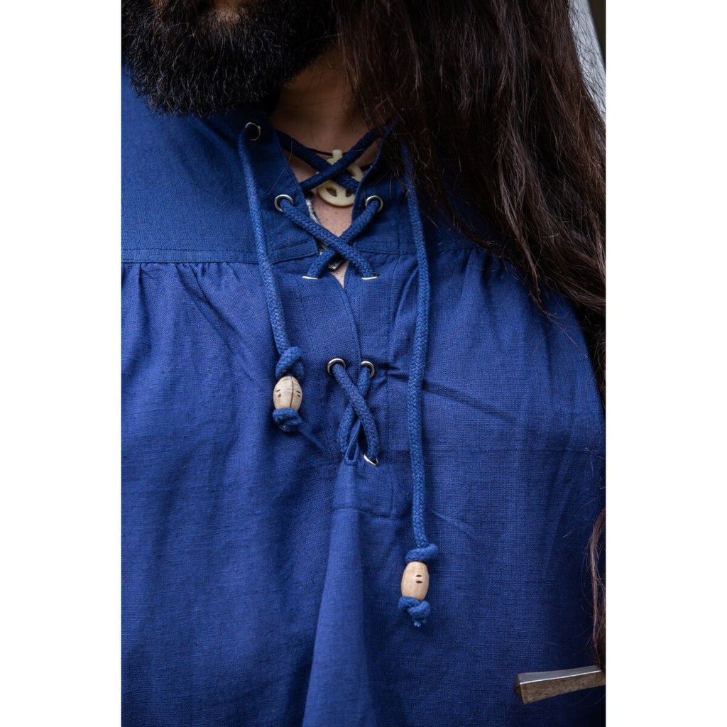 Immagine del prodotto Camicia medievale con lacci e occhielli Adrian blu