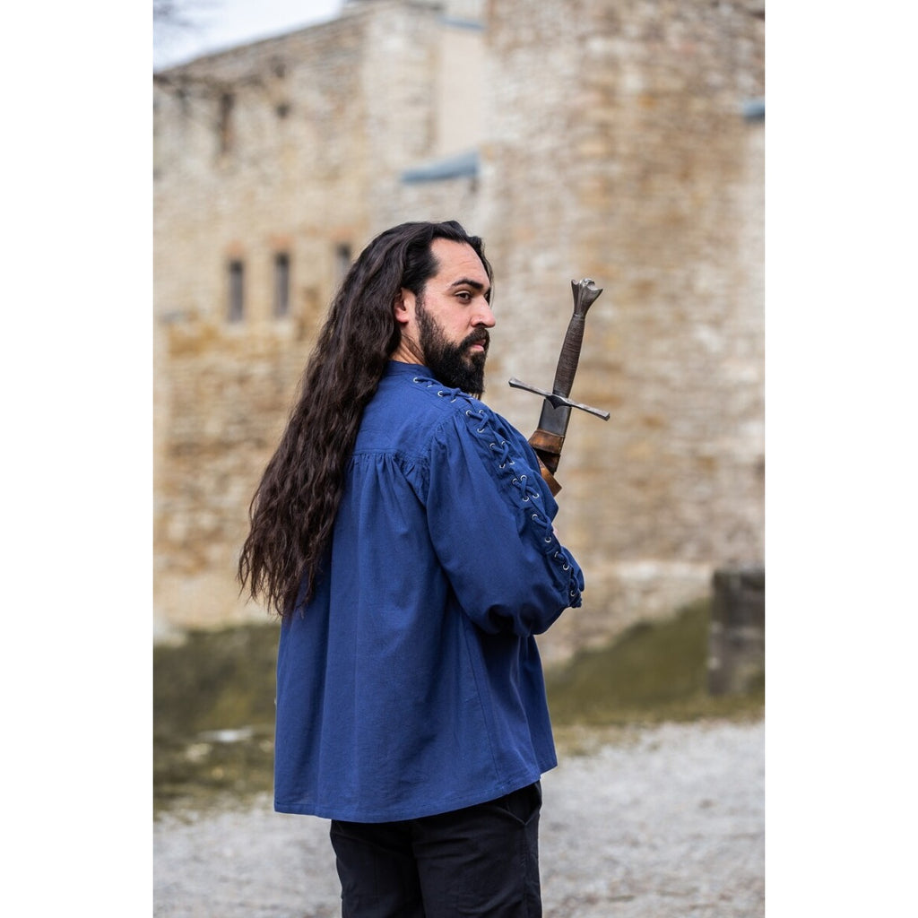 Immagine del prodotto Camicia medievale con lacci e occhielli Adrian blu