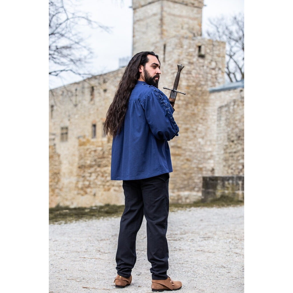 Immagine del prodotto Camicia medievale con lacci e occhielli Adrian blu