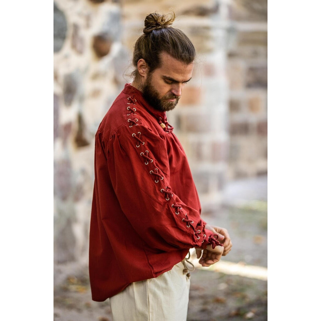 Immagine del prodotto Camicia medievale con allacciatura e occhielli Adrian rossa