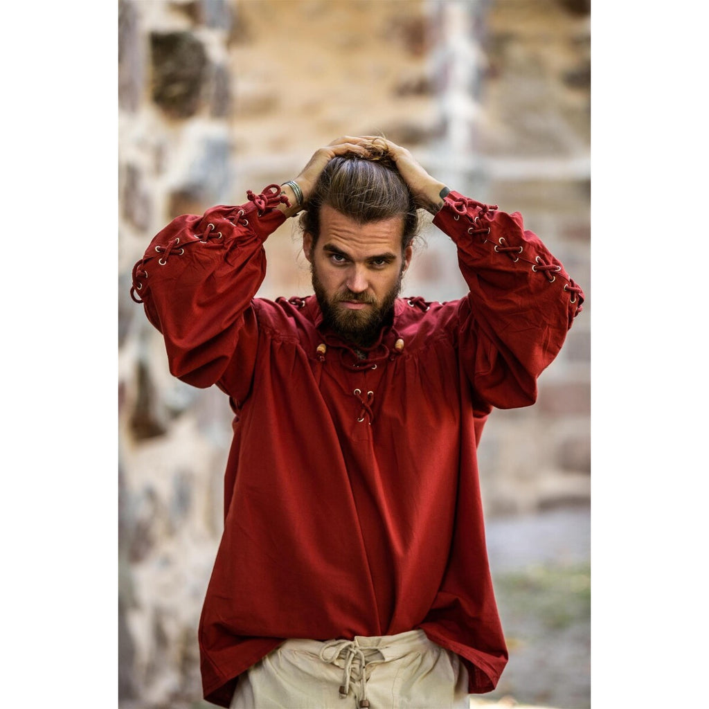 Immagine del prodotto Camicia medievale con allacciatura e occhielli Adrian rossa