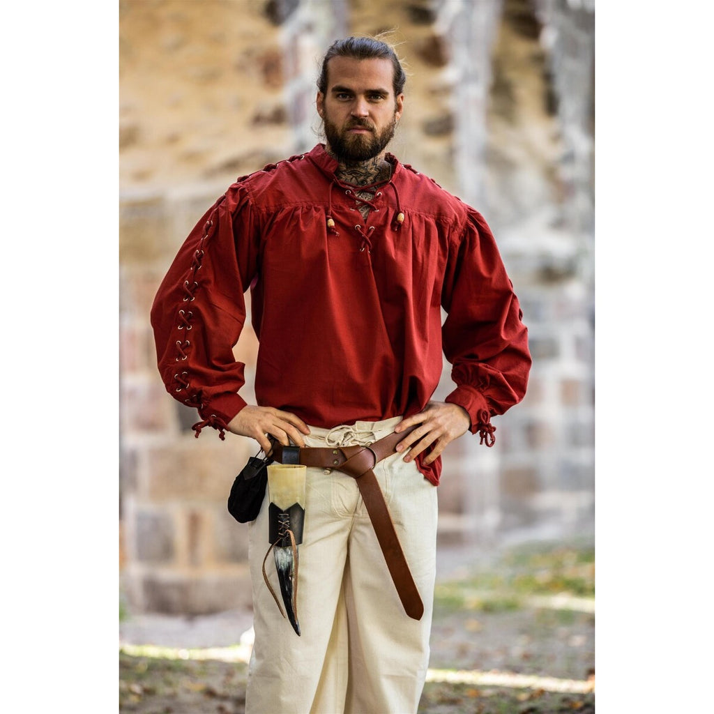 Immagine del prodotto Camicia medievale con allacciatura e occhielli Adrian rossa