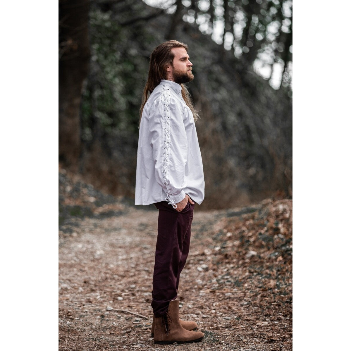Immagine del prodotto Camicia medievale con lacci e occhielli Adrian bianca