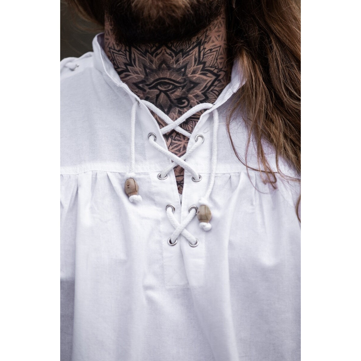 Immagine del prodotto Camicia medievale con lacci e occhielli Adrian bianca