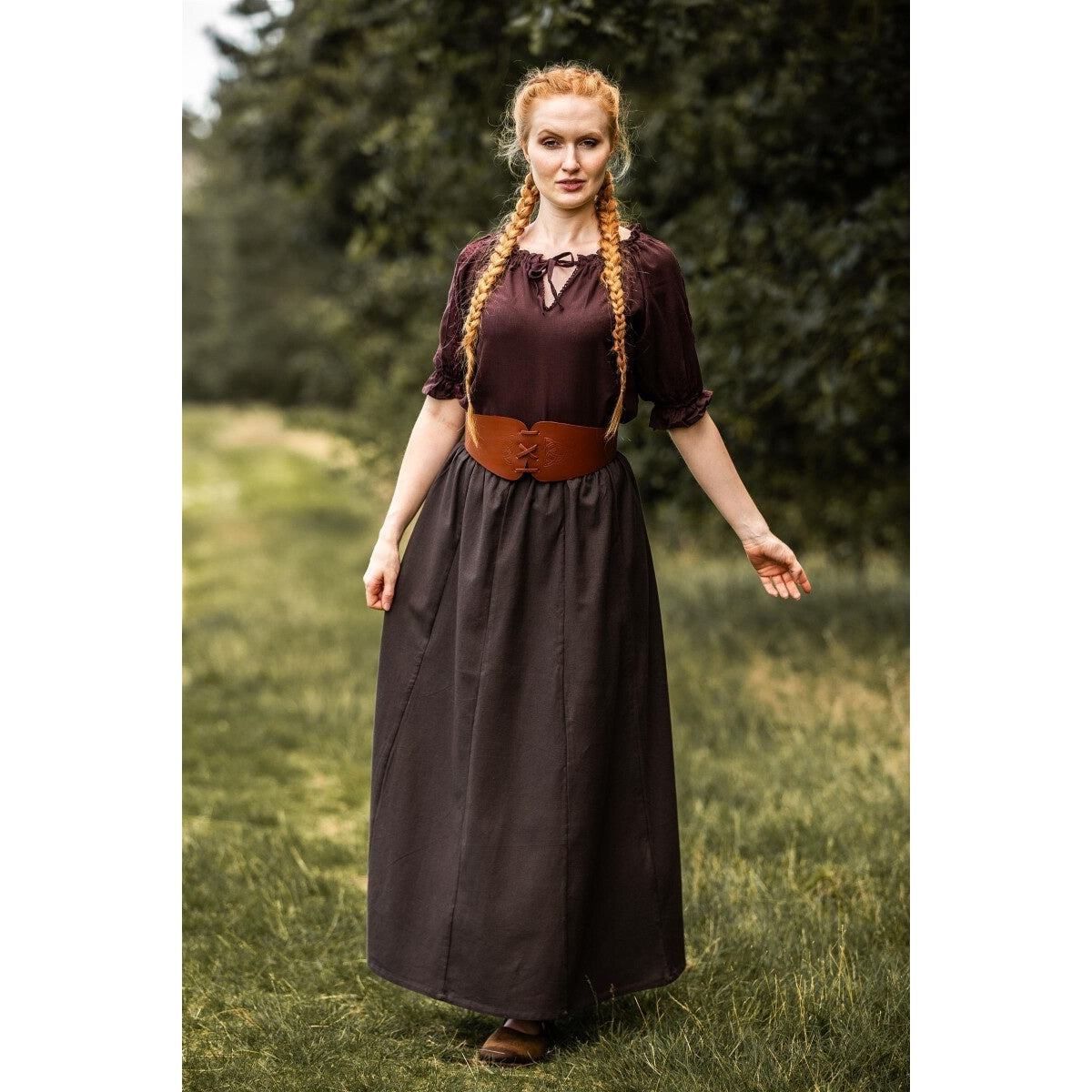 Immagine del prodotto Blusa medievale a maniche corte Sandra marrone scuro