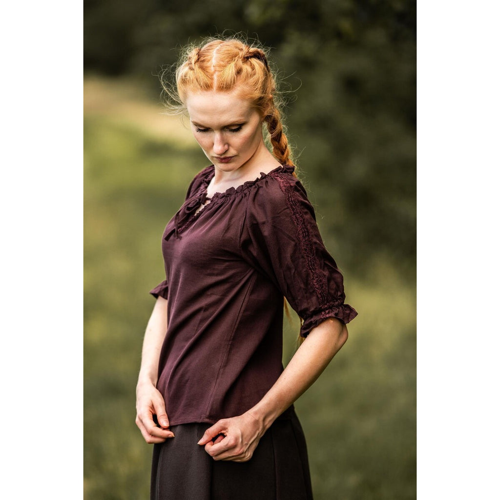 Immagine del prodotto Blusa medievale a maniche corte Sandra marrone scuro