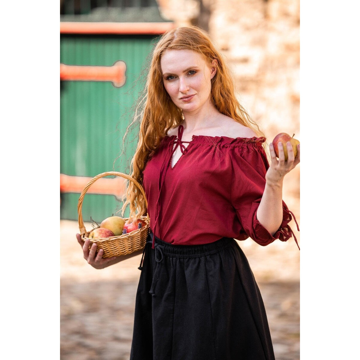 Immagine del prodotto Blusa medievale a maniche corte Sandra rossa