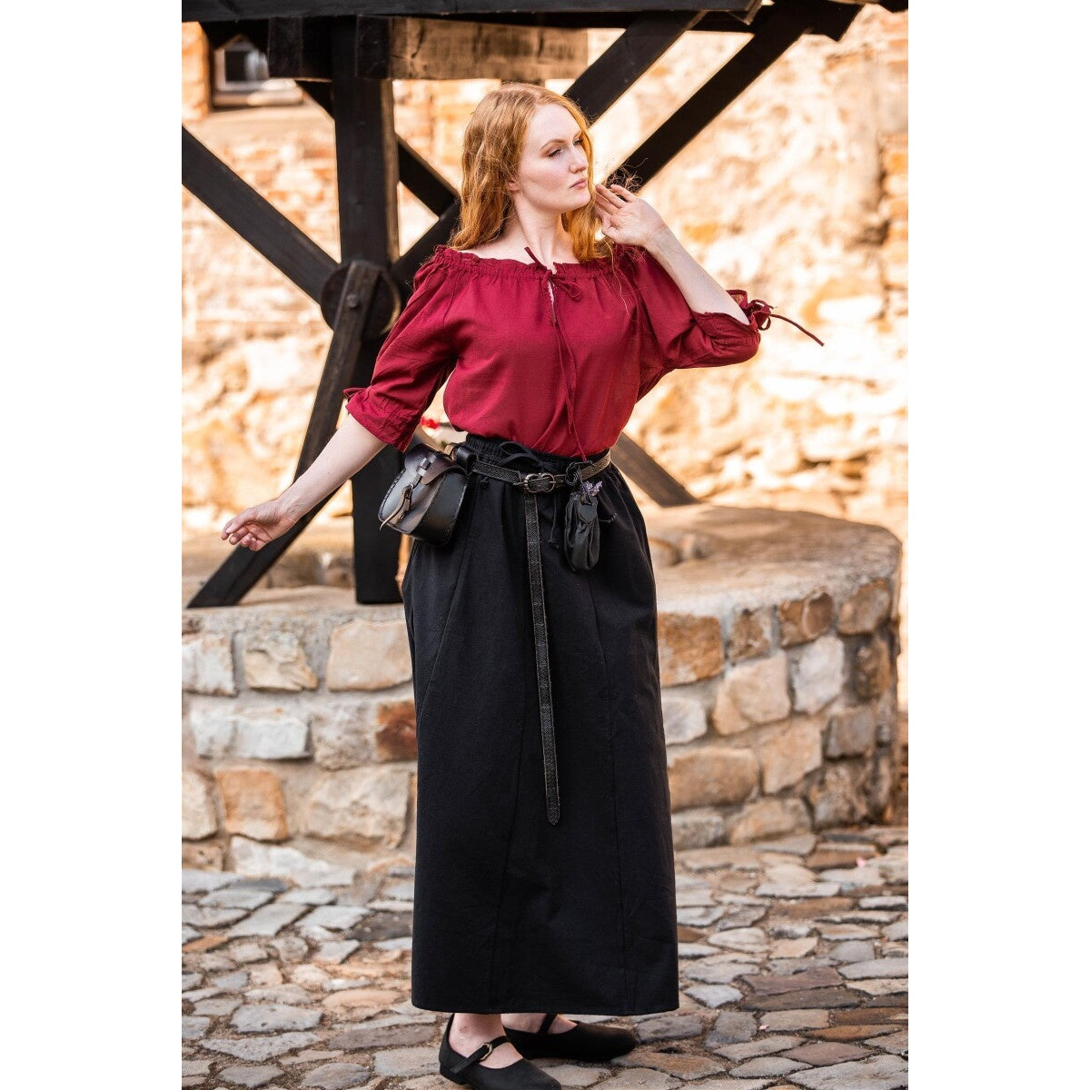 Immagine del prodotto Blusa medievale a maniche corte Sandra rossa