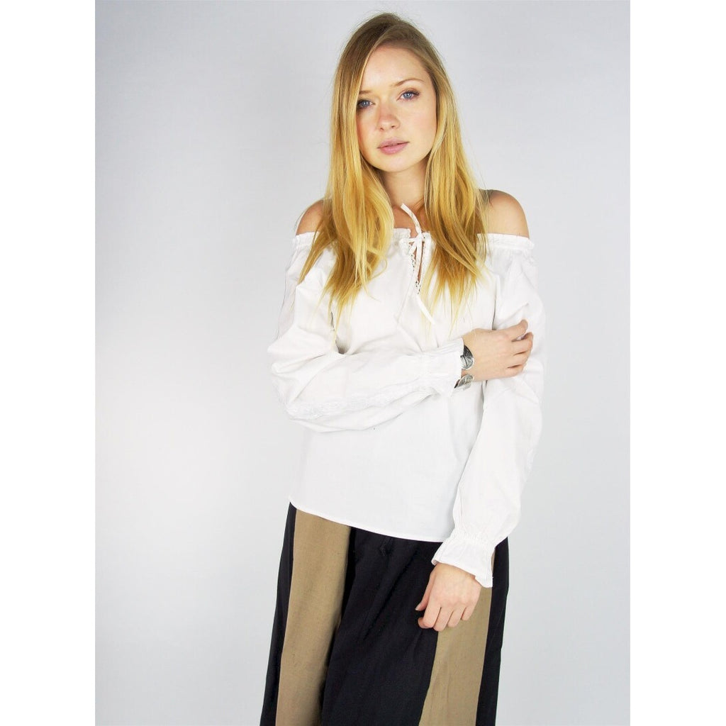 Immagine del prodotto Blusa medievale con pizzo Bettina bianca