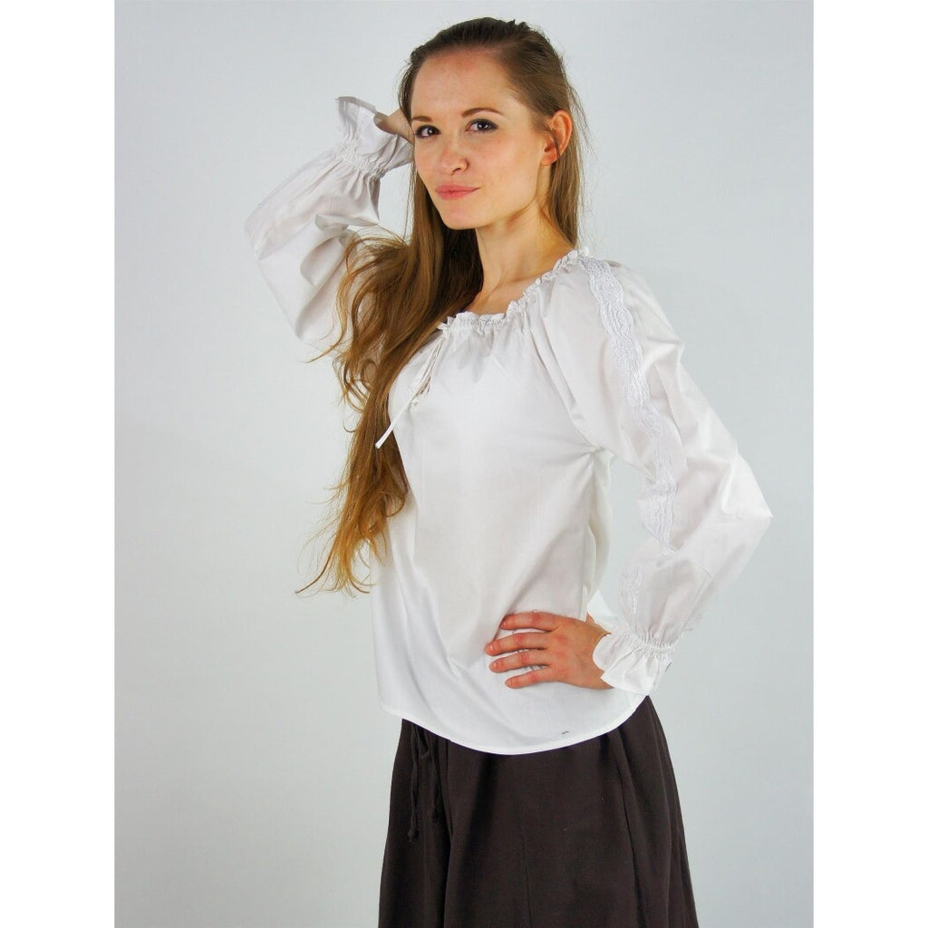Immagine del prodotto Blusa medievale con pizzo Bettina bianca