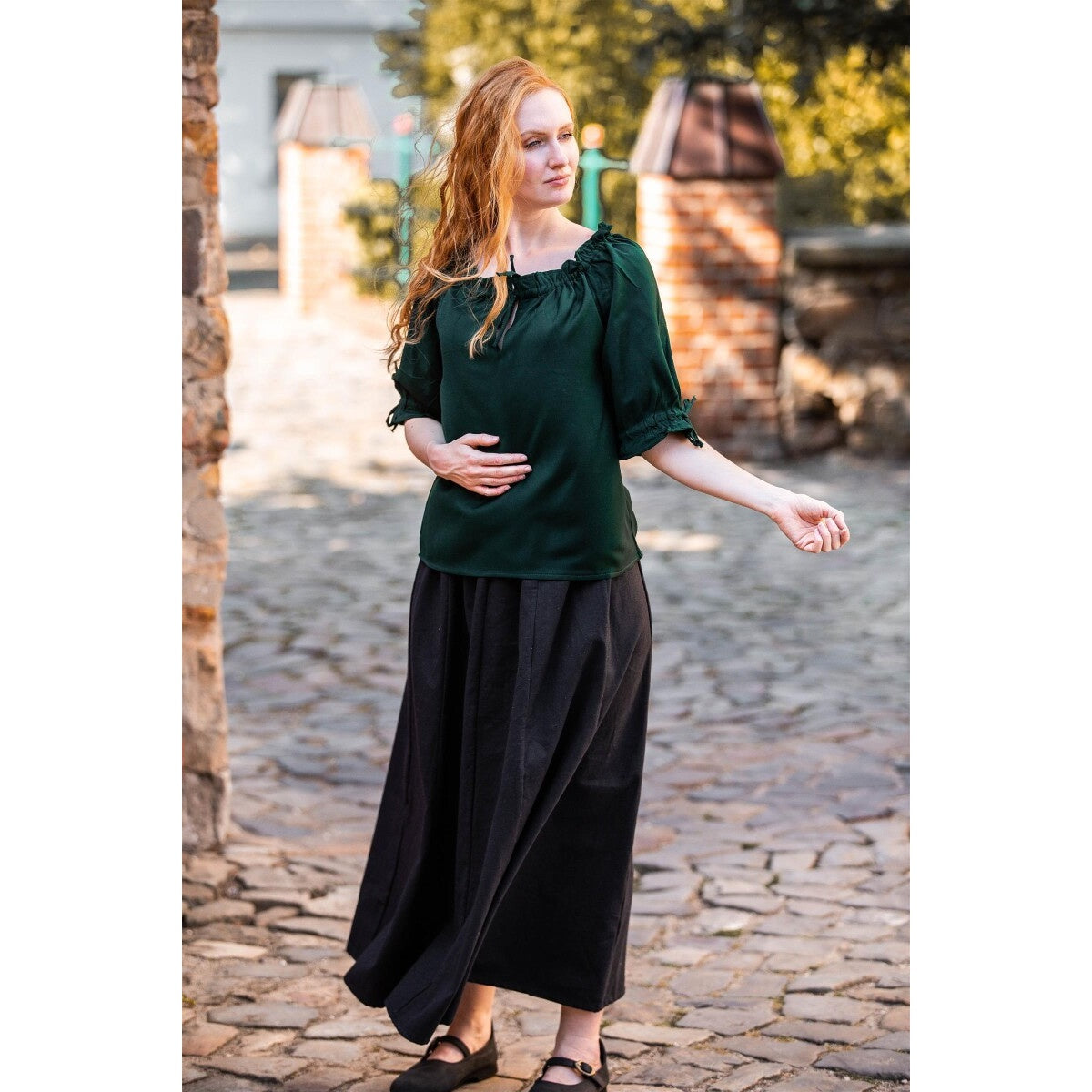 Immagine del prodotto Blusa medievale a maniche corte Vera verde