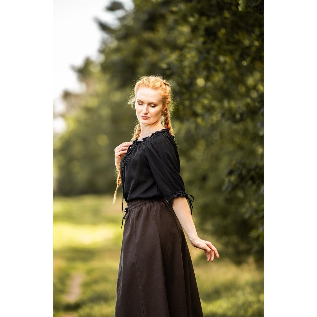 Immagine del prodotto Blusa medievale a maniche corte Vera nera