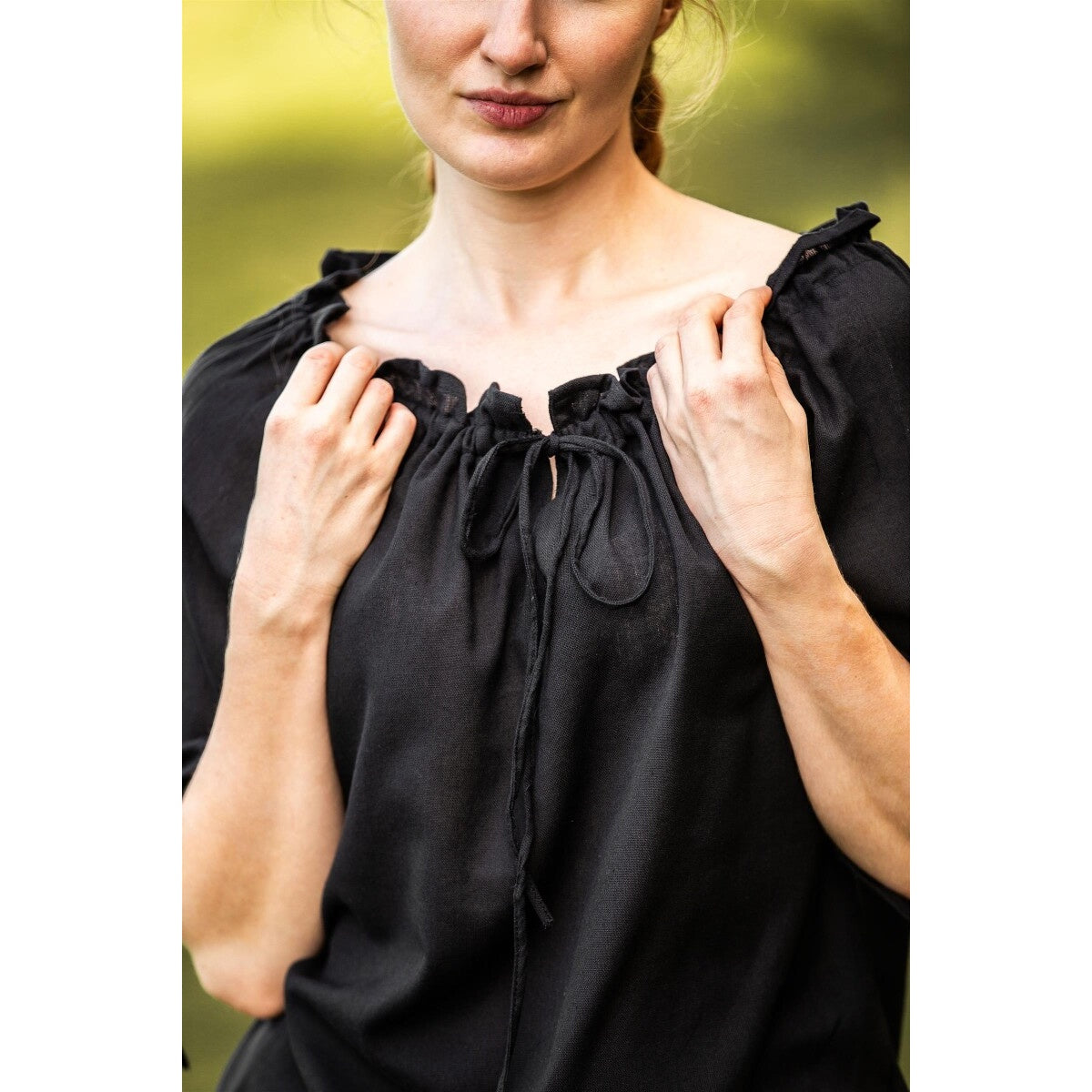 Immagine del prodotto Blusa medievale a maniche corte Vera nera