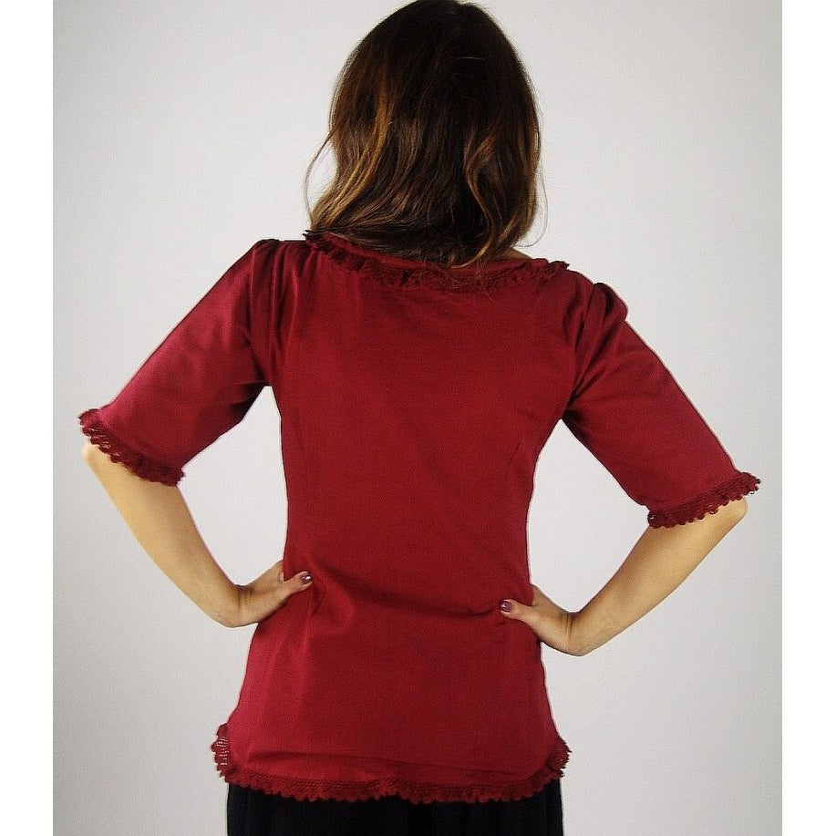 Immagine del prodotto Blusa medievale a maniche corte Gabriela rossa
