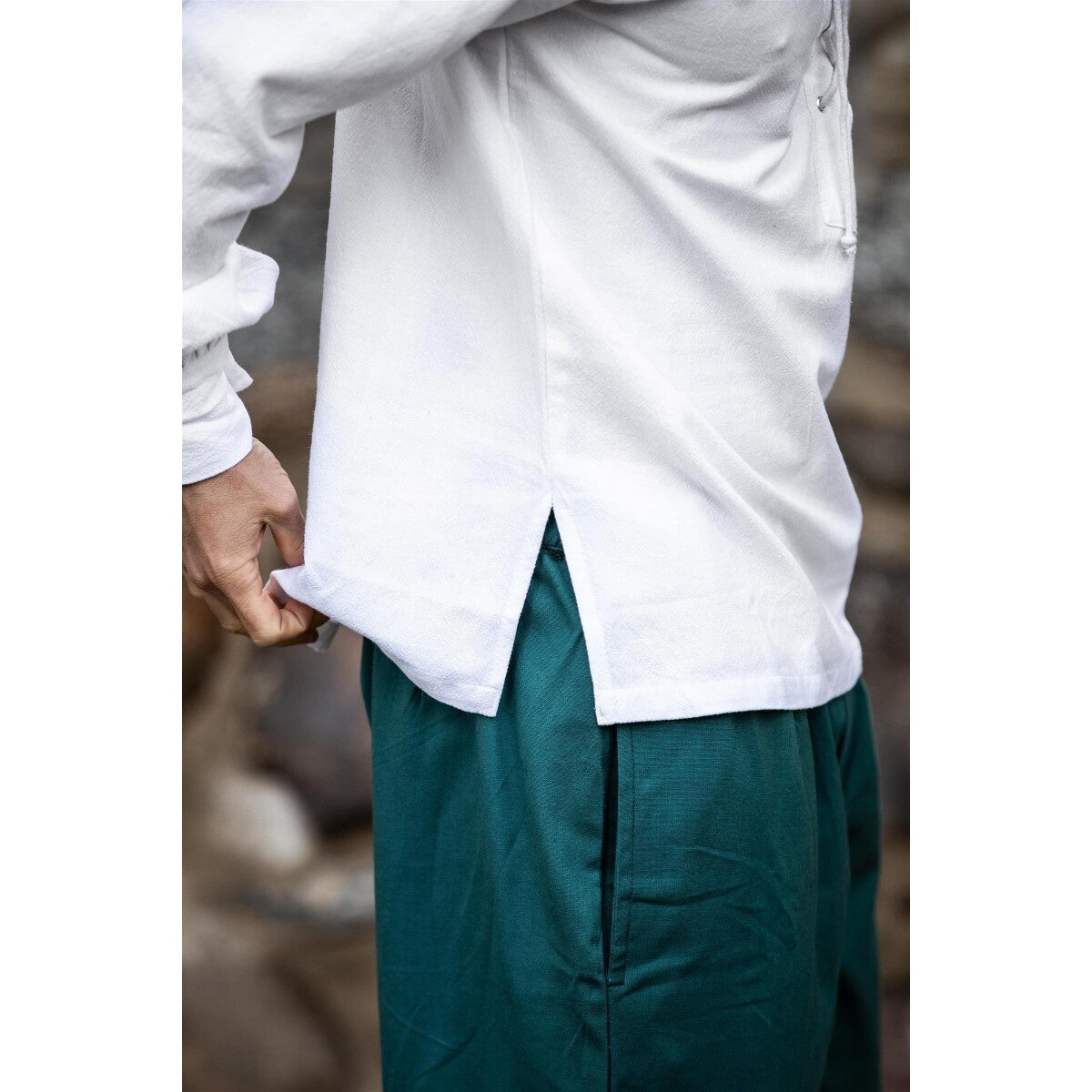 Immagine del prodotto Camicia medievale con colletto tondo Athos bianca