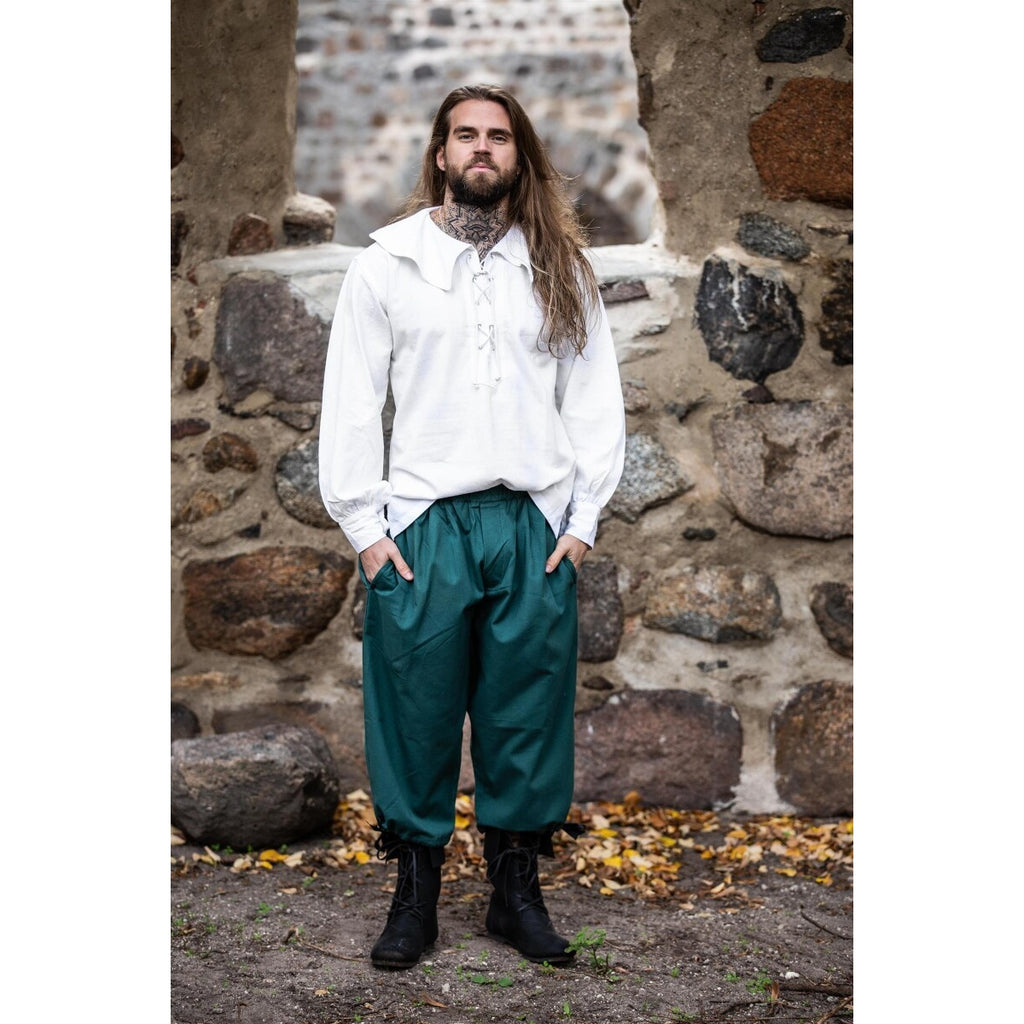 Immagine del prodotto Camicia medievale con colletto tondo Athos bianca