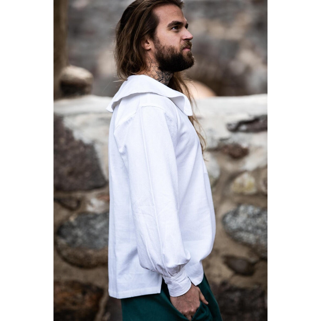 Immagine del prodotto Camicia medievale con colletto tondo Athos bianca