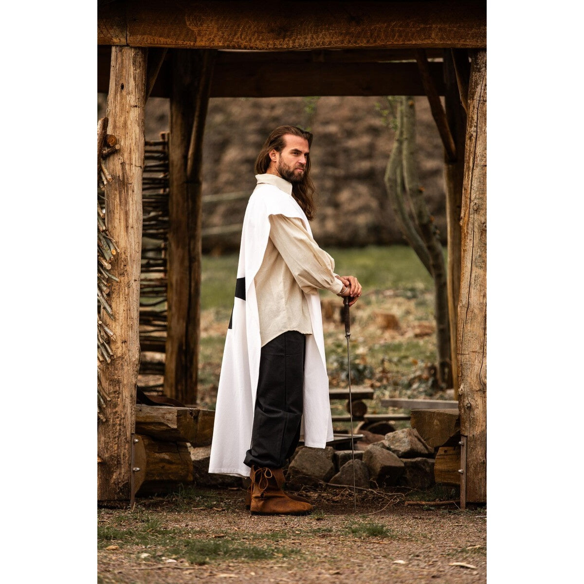 Immagine del prodotto Sopravveste medievale dei Cavalieri Templari bianco-nero
