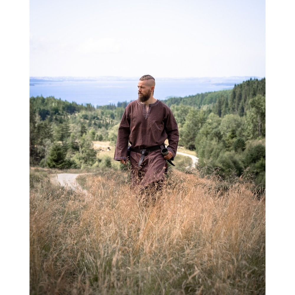 Immagine del prodotto Tunica medievale con bordo Halvor marrone scuro