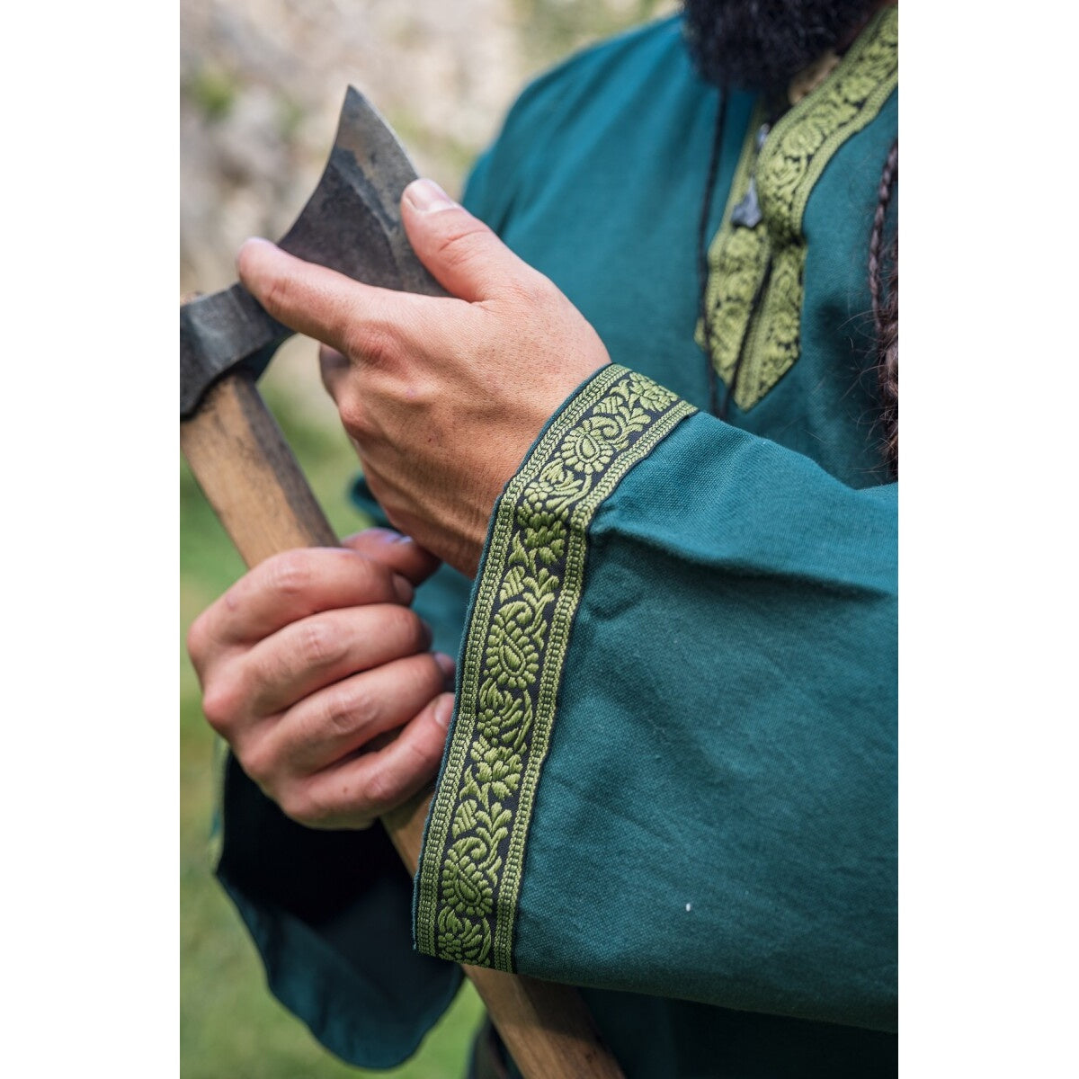 Immagine del prodotto Tunica medievale con bordura Halvor verde
